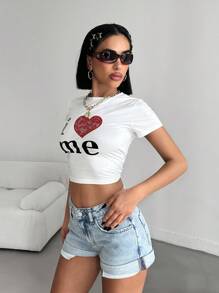 EURMUSE WOMEN LOW WAIST MINI FOLDED UP SHORT Womens Shorts Women S Outfits Woman S Summer Clothes Women S Clothes Women S Bottoms Women Summer Sets - Medium Wash - View 5