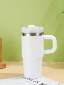 1 件 14 盎司带手柄和吸管的玻璃杯，不锈钢双层隔热杯，适用于玻璃杯热压升华烤箱打印、节日礼物、户外运动、旅行露营 - 彩色 - 查看 18