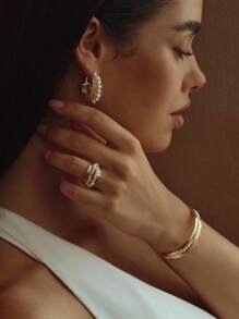 Opalesca 1 قطعة خاتم مطرز بخرز اللؤلؤ/صدف الأم، ذو ملمس معدني/معدني، أنيق، جميل، فاخر، مناسب للزفاف، العطلات، التخييم، Y2K/للأم/النساء/الفتيات/الخريف/الشتاء/المهرجانات/العطلات/العطلات/المال القديم/هالوين