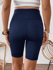 SHEIN Maternity Casual Solid Color Adjustable Waist Leggings