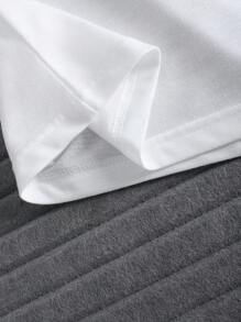 Manfinity Homme Loose Fit Men's Solid Color Round Neck Short Sleeve Casual T-Shirt - White - View 6