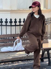 DAZY Tween Girls Sweater Set, Fall - Coffee Brown - View 4