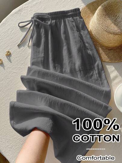 Comfortcana 大码女式深灰色休闲裤