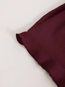 Breezaya Bow Knot Cami Romper With Frill Hem - Burgundy - View 3