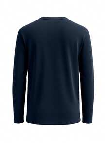 Hugo Boss Áo thun nam cổ tròn tay dài dáng rộng thoải mái - 404 Xanh đậm - Xem 5