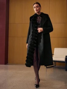 MOTF PREMIUM WOOL BELTED OVERCOAT - Black - View 7