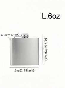1pc Silver Stainless Steel Outdoor Camping Portable Hip Flask For Liquor