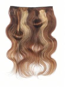 亮点夹式接发一体 5 夹雷米真人发金色混合棕色波浪人发假发夹发饰 - SP4/27 - 查看 2