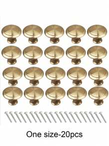 20 个装金色简约单孔橱柜抽屉拉手，圆形家具旋钮，适用于橱柜和衣柜门抽屉把手，极具吸引力的橱柜旋钮拉手简约把手，不锈钢厨柜复古把手，橱柜浴室现代门把手，厨房创意抽屉家具五金 - 彩色 - 查看 26
