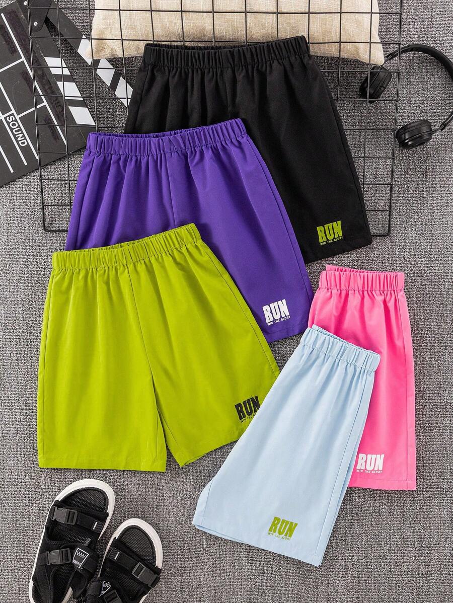 Quần short nhiều màu sắc thường ngày cho bé trai tuổi mới lớn, 4/5 chiếc/bộ, Mua một tặng một - Nhiều màu - Xem 1