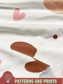 SHEIN 女婴休闲卡通印花紧身圆领短袖 T 恤和打底裤家居服套装，适合夏季 - 彩色 - 查看 5