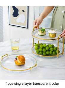 SHEIN Bandeja con asa circular para uso doméstico, fiestas y cenas