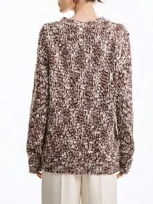 Aalyst Casual Snowflake Pattern Brown Long Sleeve Sweater For Women, Autumn/Winter Fall Cloth For Women - Brown - View 2