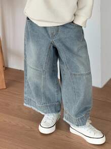 Hapijoa 秋季幼儿男童宽松直筒休闲牛仔裤 - 藍色 - 查看 11