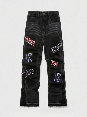 Street Life Men's Casual Street Fashion Patch Pocket Denim Jeans