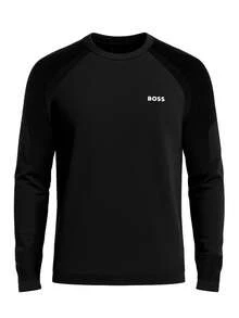 Hugo Boss Men's Round Neck Long Sleeve Casual Versatile T-Shirt - 001 Black - View 4