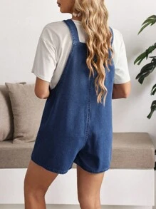 EMERY ROSE Women's Casual Washed Denim Bib Pants, Summer Denim Overall Dress Denim Romper Women Denim Short Overalls Women Denim Overalls Tie Strap Denim Overalls