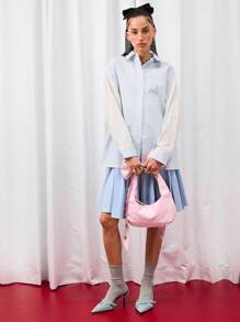 COUREZ 条纹长袖衬衫 / Y2K 女式可爱上衣 外出上衣 性感上衣 - 彩色 - 查看 2