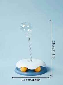 PETSIN 1 件装猫咪益智漏食球玩具旋转球互动自娱缓解小猫无聊玩具 - 彩色 - 查看 9