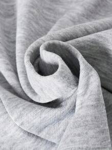 SHEIN Streecool Kids 2pcs Tween Girls ME Loose Design Oblique Shoulder Contrast Color Print Long Sleeve Top And Wide Leg Pants Set, Suitable For Daily, Commute, Casual, Vacation, Gathering, Street Style, Autumn/Winter Fall - Grey - View 8