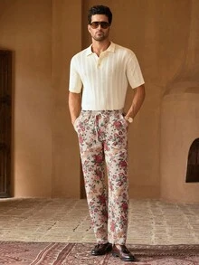 Manfinity VCAY Quần âu họa tiết hoa dệt jacquard cho nam cạp vừa, Quần họa tiết hoa nam, Quần họa tiết thực vật cổ điển, Quần jacquard hoặc vải thảm nam, Quần phong cách Bohemian/Boho, Quần âu cạp rút, Quần mặc đi nghỉ dưỡng cho nam, Quần họa tiết hoa nổi bật, Quần in dáng rộng, Quần vải lanh họa tiết hoa mùa hè, Quần nghỉ dưỡng họa tiết hoa nam, Quần âu nhẹ có cạp rút co giãn cho kỳ nghỉ hè & mặc đi biển Quần họa tiết hoa nam Quần boho nam Quần vải lanh nam, Mùa thu - Nhiều màu - Xem 2