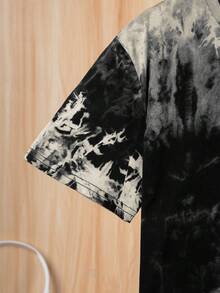 SHEIN 青少年男孩扎染图案休闲针织 T 恤