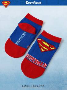 SUPERMAN X Cozy Pixies 5双柔软舒适的婴儿袜子，适合新生儿 - 彩色 - 查看 12