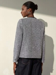 Aveloria Modichic 女士秋冬新款加厚羊毛纽扣式高品质滚边设计简约百搭通勤大衣 - 彩色 - 查看 6