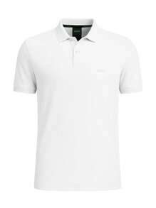 Hugo Boss 男士休闲 Polo 领短袖 T 恤 - 100 白色 - 查看 4