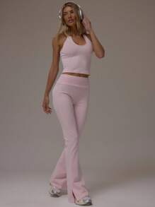 MUSERA ESSENTIALS Áo croptop cổ yếm xẻ sâu gợi cảm, kiểu dáng thường ngày, thích hợp mặc ở sân bay, đi nghỉ mát, mùa xuân hè. - Hồng - Xem 5