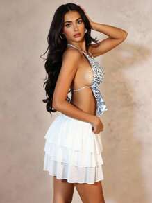 Zolique Women's Summer Beach , Vacation Wear, St. Patrick's Day , Cropped Halter Top PartyMustHave - Multicolor - View 2