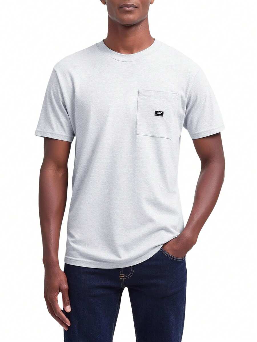 New Balance Essentials Reimagined Cotton Jersey Short Sleeve T-Shirt - ATHLETIC GREY (053) - 灰色 - 查看 1