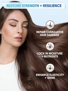 SHEGLAM HAIR Frizz Fighter 蓖麻油髮膜，強效修復秀發，減少毛躁，柔順秀發，減少捲髮/受損髮質的斷裂和纏結 生日 禮物 假期 粉紅色的 氛圍 化妝品 旅行 學校 節慶 玫瑰 展示 女孩 魅力 護髮 母親節 想要 時尚 銳舞派對 - 白色 - 查看 4