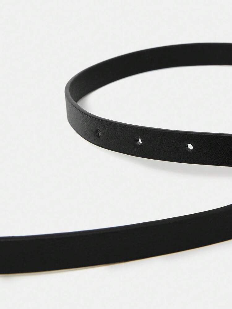 GOLD ROSE METAL DETAIL PU LEATHER BELT