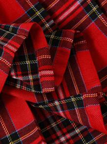 Elladie kids Young Girls' Black & Red Plaid A-Line Pleated Suspender Skirt, Classic Retro Suspender Design Adds Childlike Innocence And Playfulness, Pleated Midi Suspender Skirt, Spring/Autumn Girls Red Plaid Skirt Set Cute School Clothes School Girl Clothes Girls Suspender Skirt Fall Winter - Red - View 6