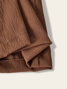 SHEIN Explorewe 1 peça Tween Girl Premium Texturizado Tecido Branco Casual Alta Qualidade Confortável Calça Longa, Nova Coleção de Verão