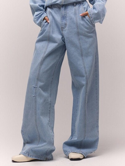 MUSERA Jeans délavés et décolorés à coupe ballon, bas de coordonné. Automne, vieux fonds, mignon, style campagne, retour à l'école, décontracté pour femmes, butterscotch, bureau, travail, quotidien, hiver, Thanksgiving, chic