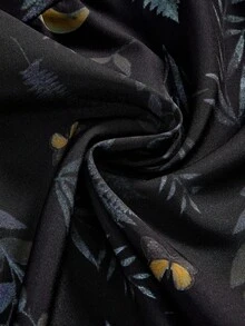 ROMWE Goth Váy dây mảnh in họa tiết mặt trăng và cây xanh cổ điển cho kỳ nghỉ hè - Màu xanh lam - Xem 2