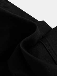 SHEIN Tween Boy Flap Pocket Cargo Denim Jeans, Stylish & Versatile For Everyday Wear, Suitable For Spring & Autumn - Black - View 6