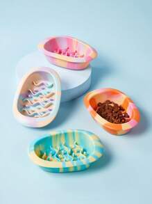 PETSIN 1 Bát đựng thức ăn chậm chống trượt bằng silicon đa năng cho thú cưng, nhiều màu sắc và thời trang, dành cho chó và mèo, thiết yếu cho việc cho ăn đa năng, thiết kế chống phồng để thúc đẩy việc ăn uống lành mạnh - Nhiều màu - Xem 2