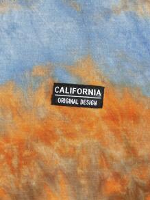 AXEPEAK Men's Knitted Tie Dye Casual T-Shirt, Summer, For Fall - Burnt Orange - View 4