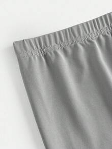 SHEIN Girlism 少女灰色立领拉链修身休闲运动服套装（含紧身裤、运动套装、学院服、慢跑服） - 灰色 - 查看 5
