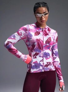 Powerista 女款印花长袖拉链骑行服上衣 - 彩色 - 查看 4