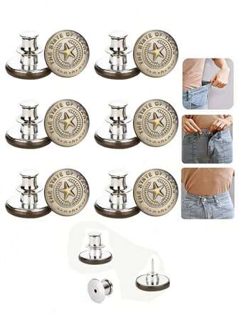 6 件/12 件牛仔裤纽扣替换件 17 毫米免缝金属纽扣修理套装 免钉可拆卸牛仔裤纽扣替换套装 情人节、婚礼、生日、纽扣、缝纫、缝纫用品、缝纫配件、工艺用品、DIY、成人工艺品