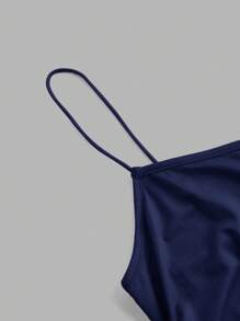 SHEIN EZwear 4 件套女式纯色侧褶修身休闲吊带背心套装，适合夏季 - 黑色、藏青色、灰色、白色 - 彩色 - 查看 4