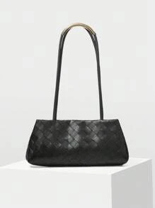 MOTF PREMIUM PU 皮革五金单肩包 - 黑色 - 查看 2