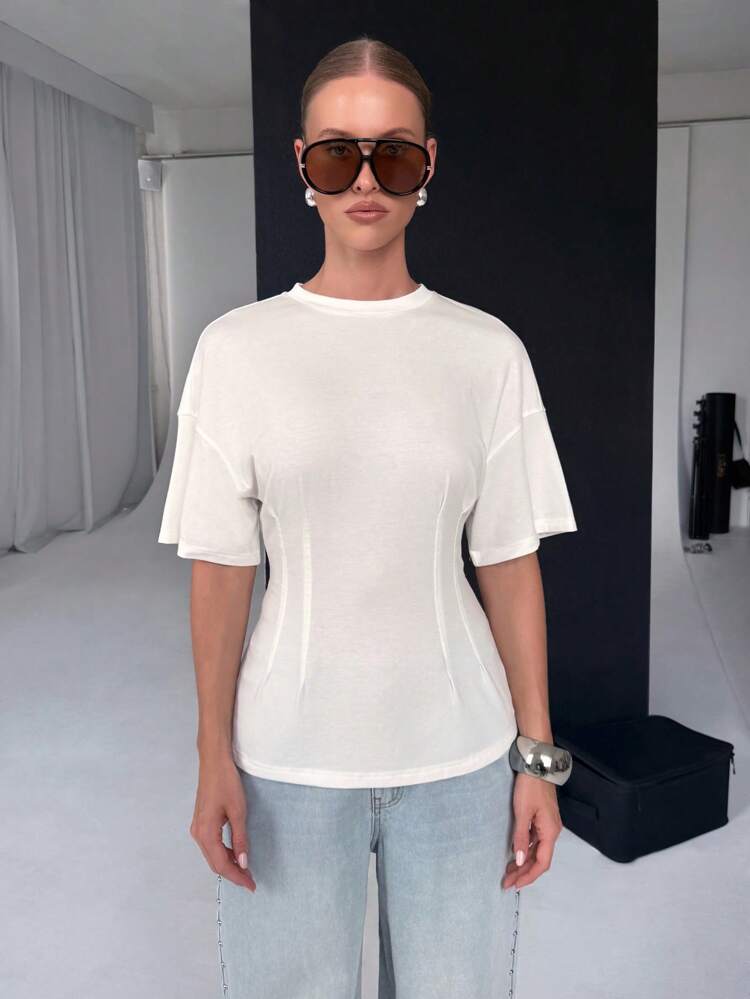 Fitted Corset T Shirt With Princess Seams