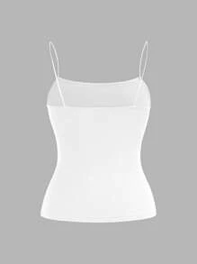 SHEIN EZwear 4 件套女式纯色侧褶修身休闲吊带背心套装，适合夏季 - 黑色、藏青色、灰色、白色 - 彩色 - 查看 10