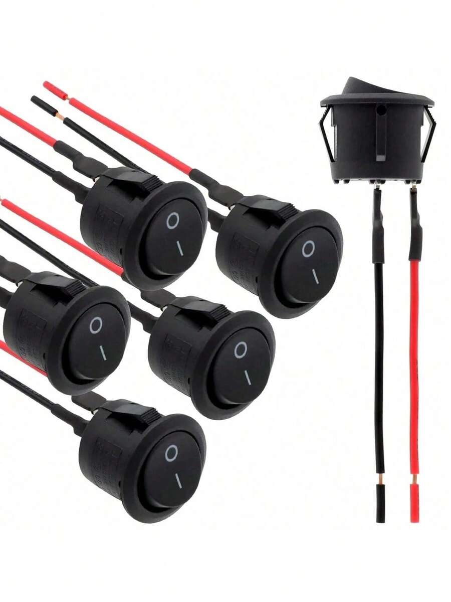 12V LED Toggle Switch 2-Pin ON/OFF – Quick Connect Panel Mount With Aluminum Contacts, Plastic Housing For Car Dashboard, Marine, Truck (No Battery, Non-Illuminated)