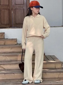 DAZY Girls Turtleneck Sweater Set, Fall Outfit - Apricot - View 5